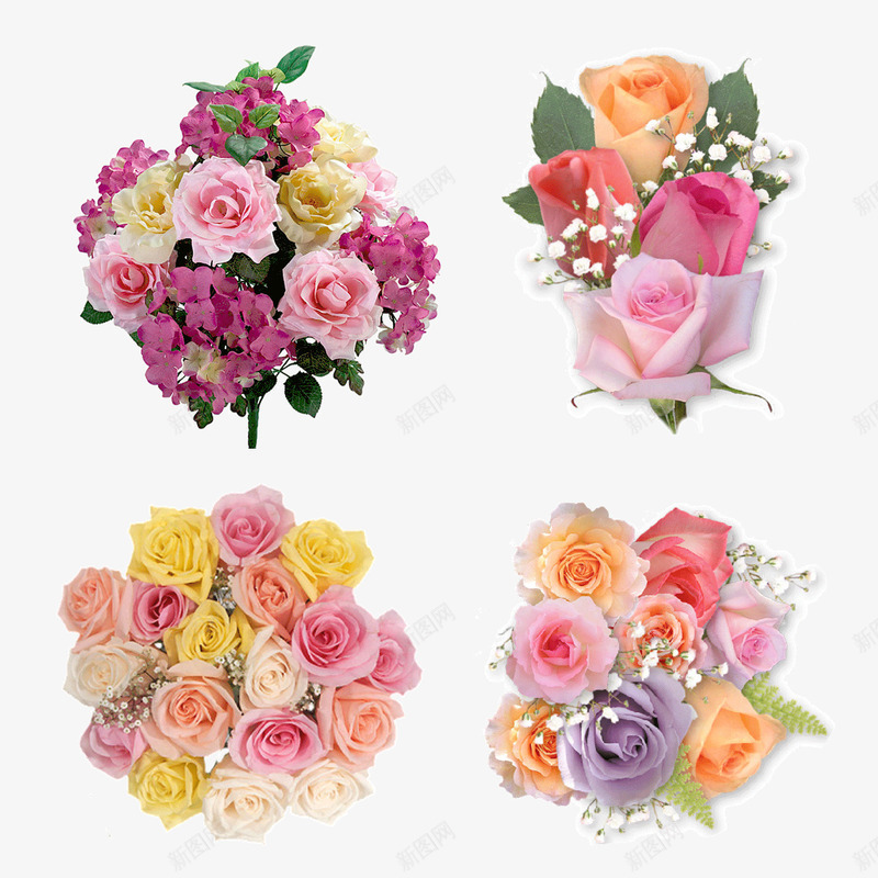 玫瑰花束png免抠素材_新图网 https://ixintu.com 七夕 情人节 浪漫 玫瑰花 粉玫瑰 粉色 红色 花朵 花束 鲜花