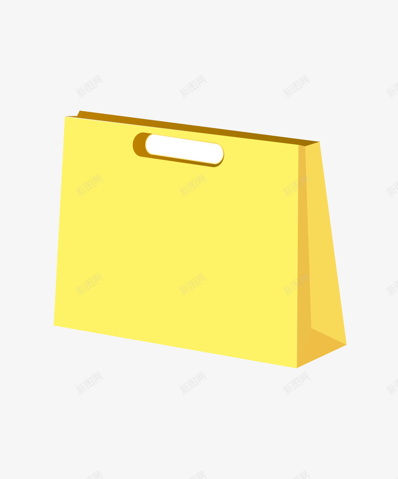 扁平黄色纸袋png免抠素材_新图网 https://ixintu.com 纸袋 购物袋