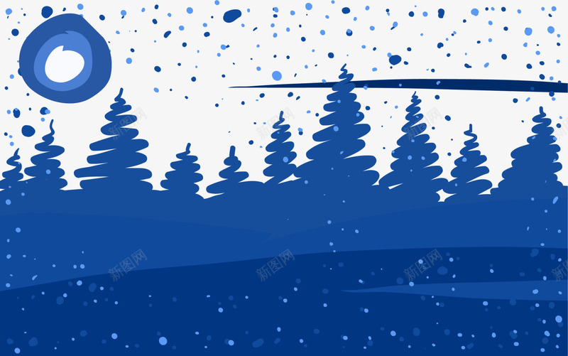 蓝色圣诞树背景png免抠素材_新图网 https://ixintu.com 冬天 冬季 圣诞快乐 圣诞树 树木 蓝色背景 边框纹理 雪地