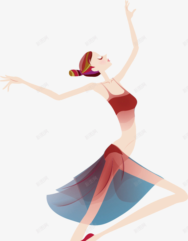 卡通跳舞的女孩png免抠素材_新图网 https://ixintu.com AI格式 动态插图 少儿拉丁舞 插画 矢量人物 舞蹈 芭蕾少女 跳舞