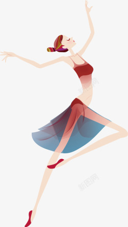 少儿芭蕾卡通跳舞的女孩高清图片