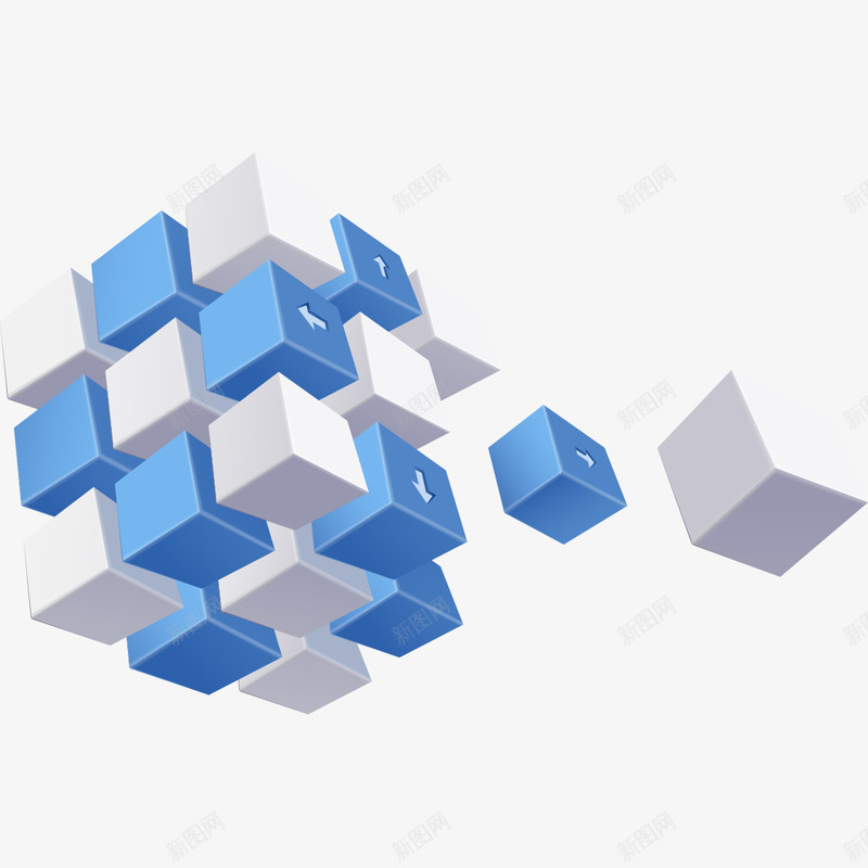 科技蓝色方块图形png免抠素材_新图网 https://ixintu.com 图形 科技 科技蓝色方块图形 蓝色方块