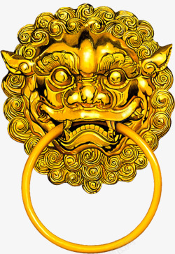 金色狮头传统元素集合素材