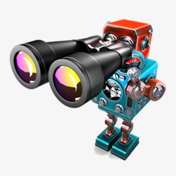 高科技机器人科幻望远镜元素素材