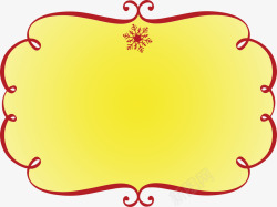 黄色红边框雪花冬天边框图案素材