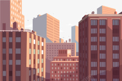 魅力都市城市楼群风景插画矢量图高清图片