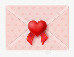 情人节信纸心形粉红色情书图高清图片