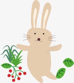 幼儿园墙面装饰卡通动物小兔子插画矢量图高清图片