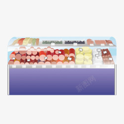 超市冷柜超市肉制品柜台矢量图高清图片