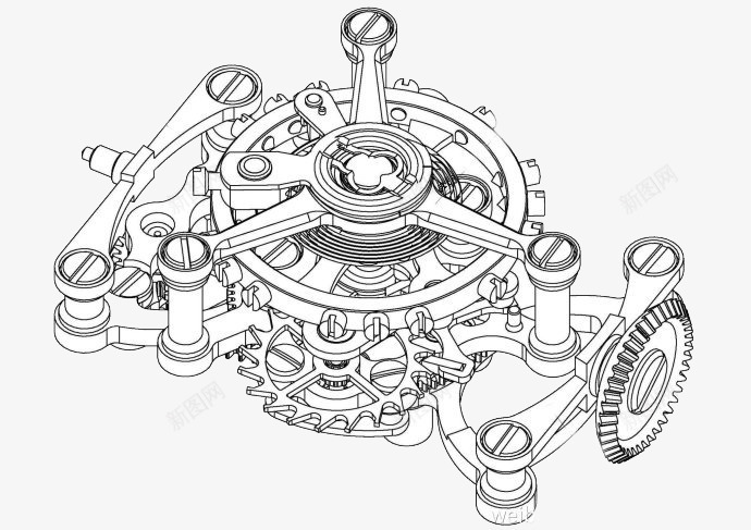 手绘手表手表零件png免抠素材_新图网 https://ixintu.com 手绘手表 手表零件 拆解手表