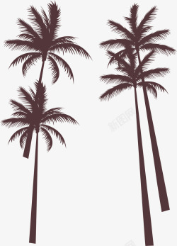 夏天海边度假椰子树矢量图素材