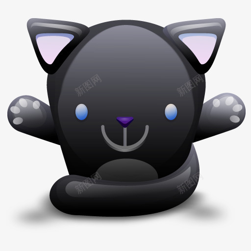 可爱小黑猫图标png_新图网 https://ixintu.com 猫