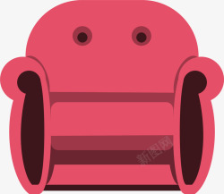 粉色沙发椅粉色卡通皮质沙发高清图片