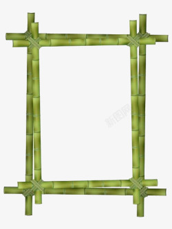 绿色绳索竹架子插画高清图片