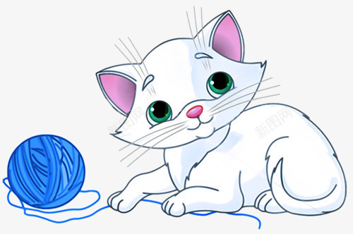 猫咪png免抠素材_新图网 https://ixintu.com 卡通猫咪 可爱猫咪 小猫 线球