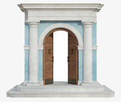 门白色白色手绘欧式拱门高清图片