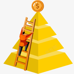 金字塔手绘金融装饰插画矢量图高清图片