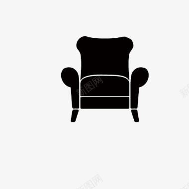 黑色手绘沙发椅图标图标