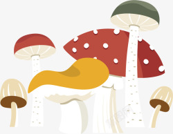 秋季立秋彩色蘑菇矢量图素材
