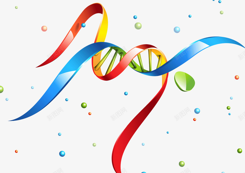 DNA分子元素png免抠素材_新图网 https://ixintu.com DNA 分子 彩带 科技