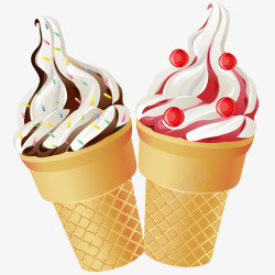 草莓冰淇淋矢量图标多口味甜筒插画矢量图高清图片