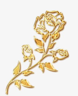 金色七夕金色玫瑰花情人节装饰图案高清图片