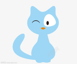 蓝色小猫素材