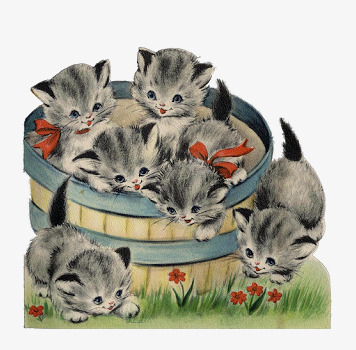 木桶里的猫星人png免抠素材_新图网 https://ixintu.com 可爱 小猫咪 手绘 插画 木桶 猫星人