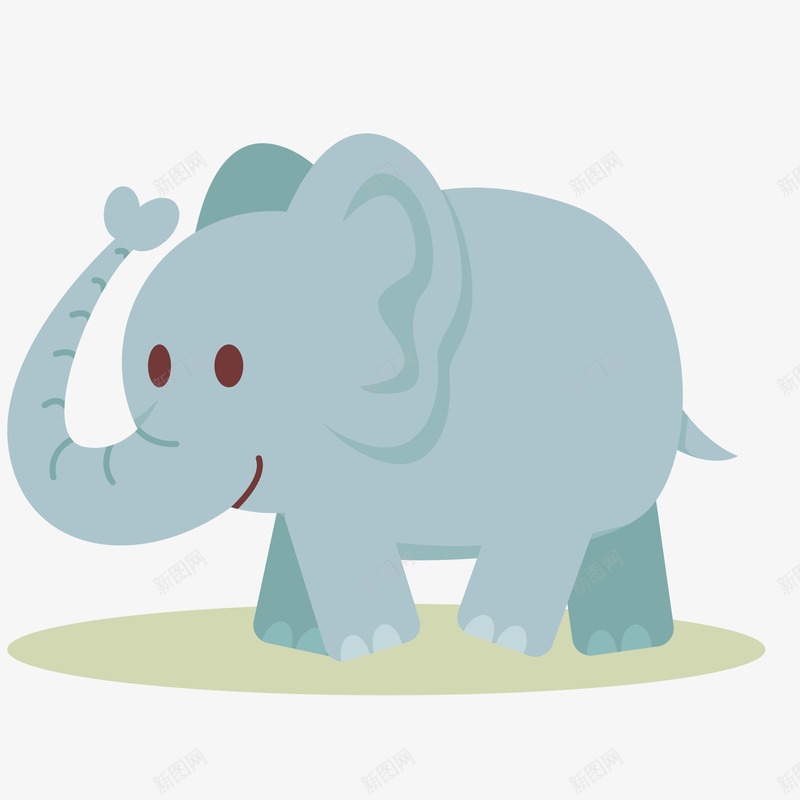 卡通野生动物png免抠素材_新图网 https://ixintu.com 动物设计 卡通 可爱 大象 森林 野生动物