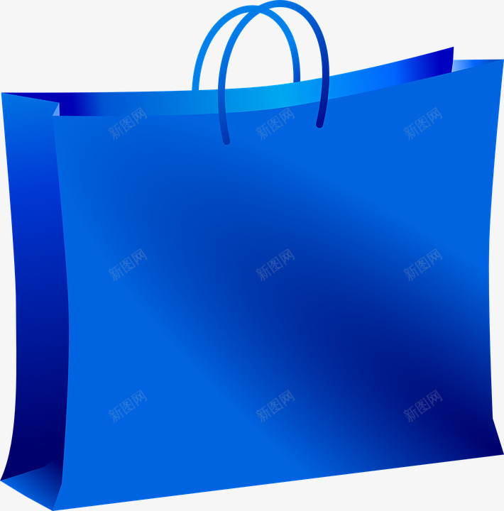 蓝色购物纸袋png免抠素材_新图网 https://ixintu.com 纸袋 蓝色购物袋 质感 质感购物袋 购物袋