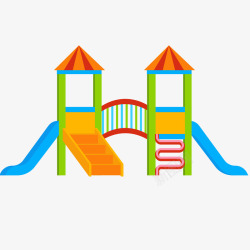 幼儿园午休主题儿童公园滑梯插画矢量图高清图片