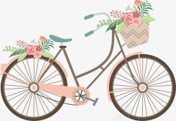花朵美丽情人节自行车素材