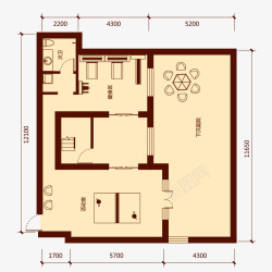 房地产传单房间平面图矢量图高清图片