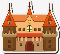 游戏城堡房屋图素材