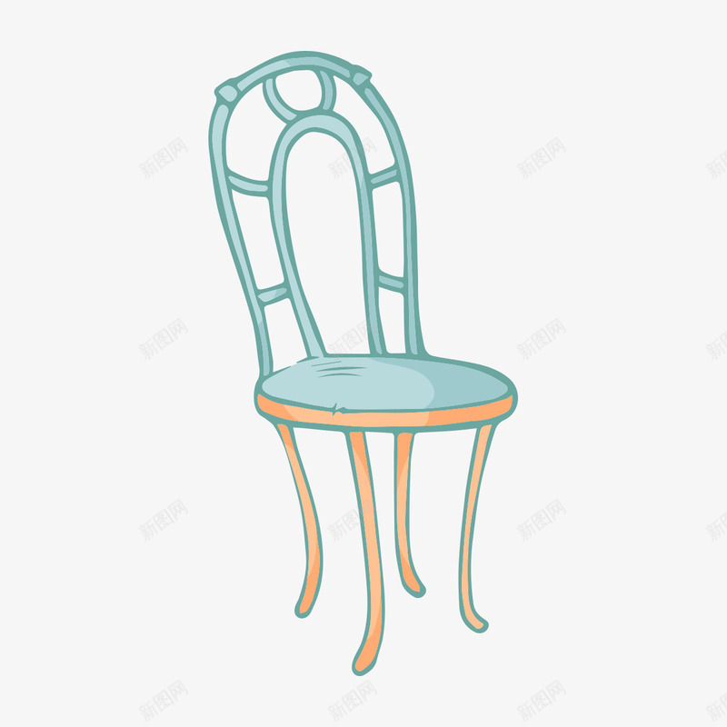 手绘家具png免抠素材_新图网 https://ixintu.com 圆椅 复古椅子 家具 手绘 手绘家具 椅子