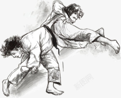 武术搏击柔道摔跤高清图片