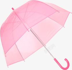 粉色透明雨伞素材