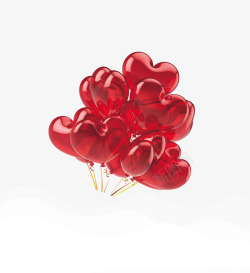 七夕珠宝红色气球元素高清图片