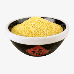 月子米福字米缸黄小米有机小米实物高清图片