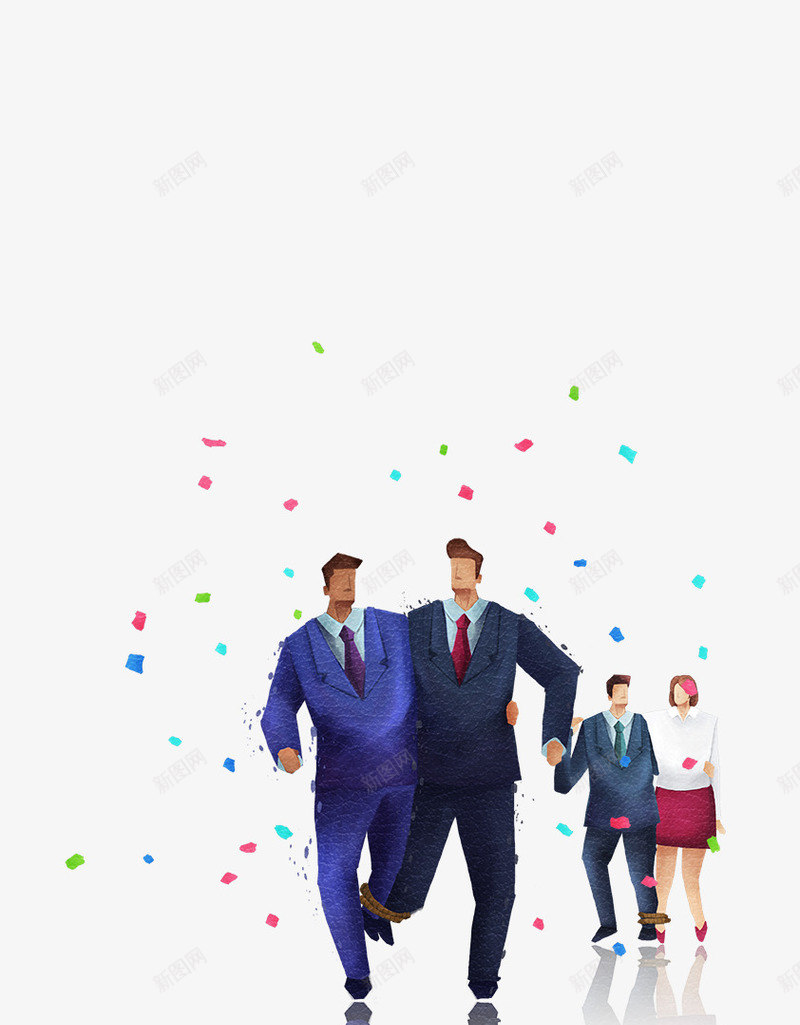 商务人物插画团png免抠素材_新图网 https://ixintu.com 商务 商务人物 商务人物插画 团队合作