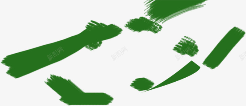 绿色水墨笔触装饰png免抠素材_新图网 https://ixintu.com 水墨 笔触 绿色 装饰