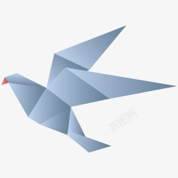 鸽子插画3D折纸风白鸽插画矢量图高清图片