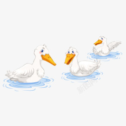 矢量鸭子游泳卡通鸭子高清图片