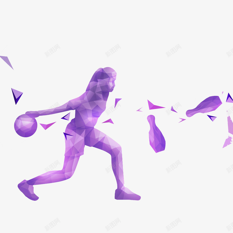 球类运动png免抠素材_新图网 https://ixintu.com 保龄球 可爱 女生 散落 球类运动 紫色 长发 雕像
