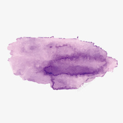 紫色唯美水彩笔触素材