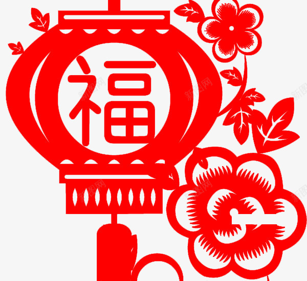 春节福字灯笼剪纸png免抠素材_新图网 https://ixintu.com 中国风 喜庆 春节装饰 灯笼设计 福字 红色 节日