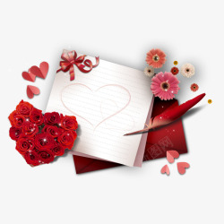 信封里的花朵情人间的信高清图片