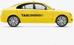 手绘出租车卡通手绘黄色出租车插画高清图片