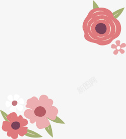 粉色画粉色蔷薇花装饰高清图片