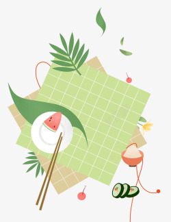 盘子餐布日本料理手绘插画高清图片
